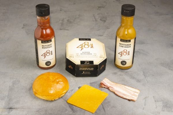 KIT PÃO, CARNE, QUEIJO, BACON, KETCHUP E MOSTARDA - 481 BURGER DE PICANHA (4 UN.) - Imagem 2